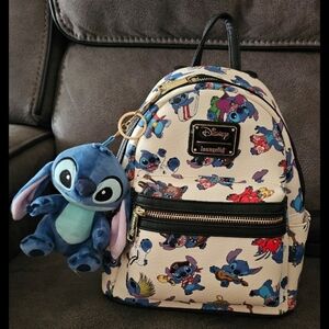 Loungefly EUC Stitch costumes and plush bag charm